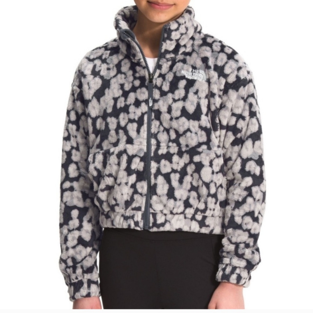 The North Face Osolita Fleece Animal Print Jacket Girls Size Large 14/16